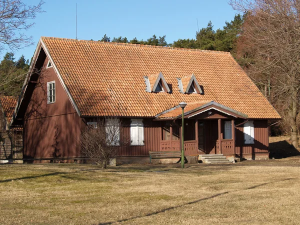 Klaipeda, Lituânia A casa rural no cuspo de Kurshsky — Fotografia de Stock