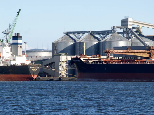 Lituania Almacenamiento de cargas sueltas en el puerto de Klaipeda — Foto de Stock