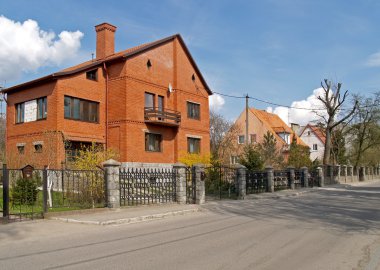 Kaliningrad, Russia. Houses on Saratovskaya Street clipart