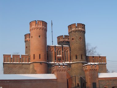 Kaliningrad Fridrihsburgsky gate in the winter morning clipart