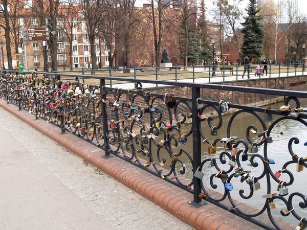 Любов мосту в Гданську, Польща — стокове фото