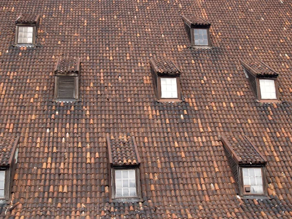 Fragment of a roof of the Big mill in Gdansk, Poland — Stock Photo, Image