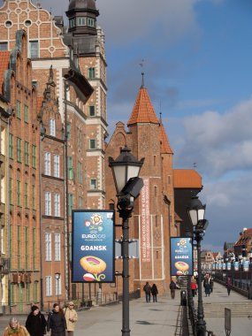 European championship advertizing on football EURO-2012 in Gdansk, Poland clipart