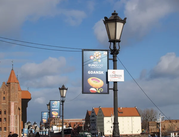 European championship advertizing on football EURO-2012 in Gdansk, Poland — Stock Photo, Image