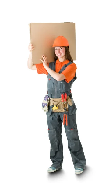 Repair woman isolated — Stock Photo, Image