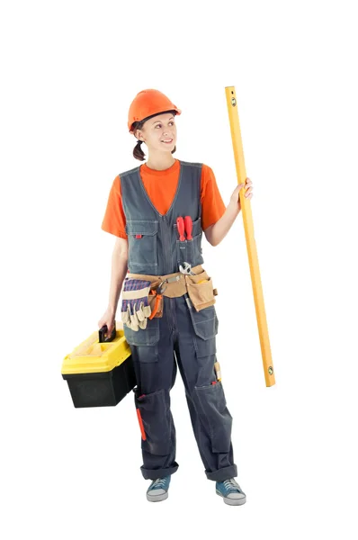 Repair woman isolated — Stock Photo, Image