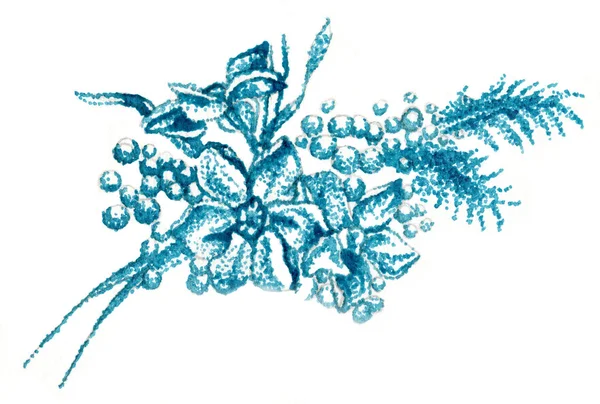 Стилізована ніжна квіткова гілка — стокове фото