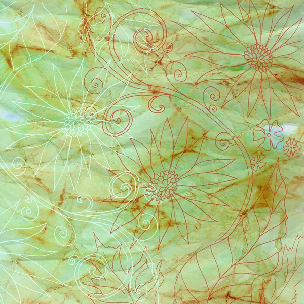 얇은 꽃 패턴으로 단색 배경 — 스톡 사진