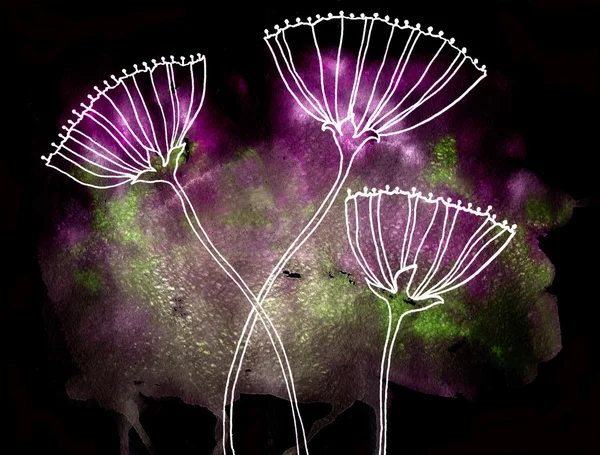 Абстрактная цветочная акварель — стоковое фото