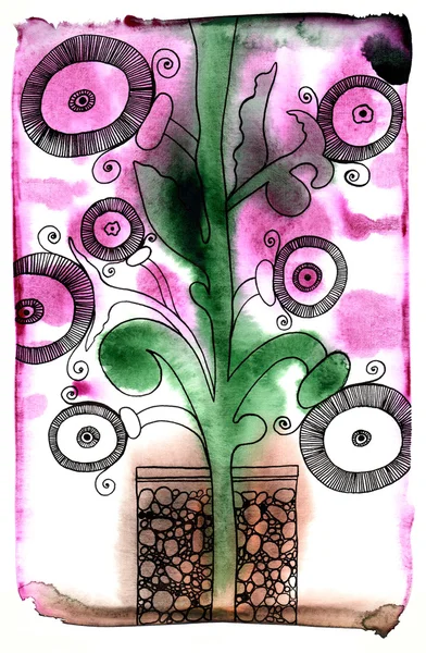 Анотація квіткові акварель — стокове фото