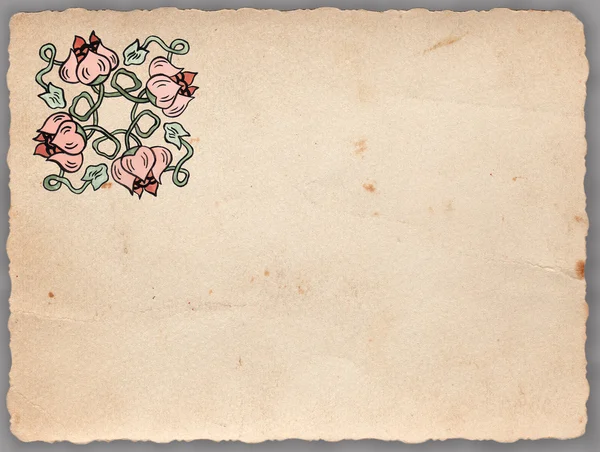 Papel velho com padrão de flor — Fotografia de Stock