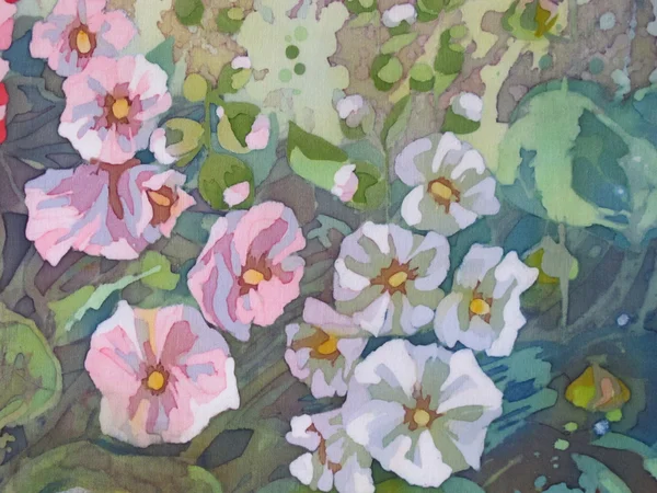 Arte floral vintage colorido fundo — Fotografia de Stock