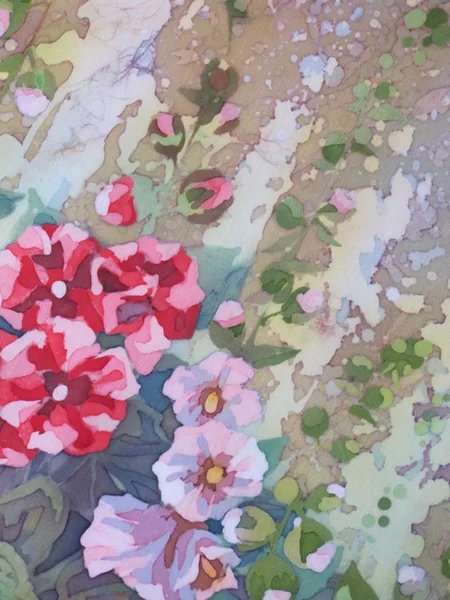 Arte floral vintage colorido fondo —  Fotos de Stock