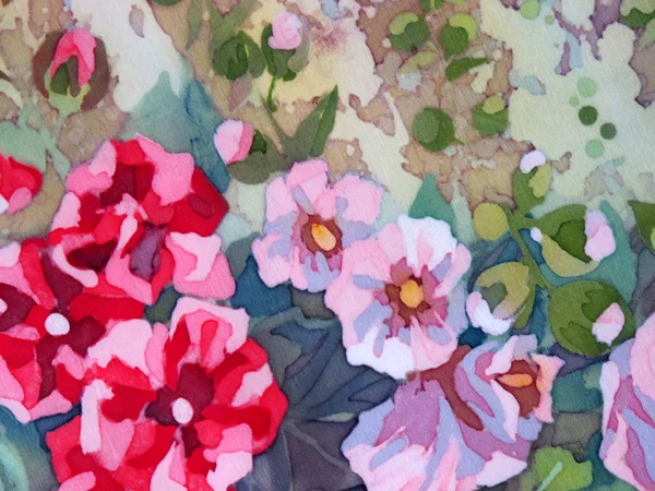 Arte floreale vintage sfondo colorato — Foto Stock