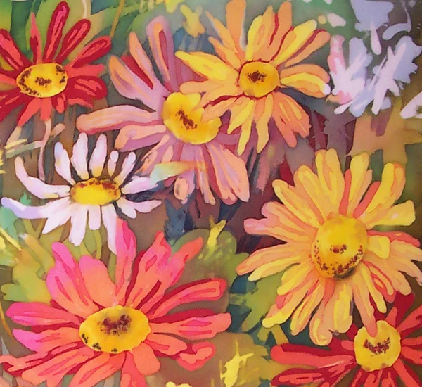 Arte floreale vintage sfondo colorato — Foto Stock