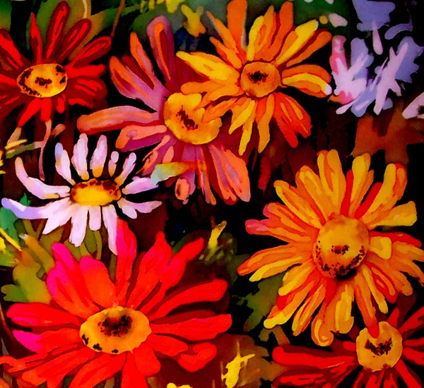Art blommor vintage färgstarka bakgrund — Stockfoto