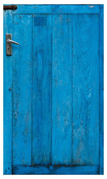 오래 된 푸른 나무 문 — 스톡 사진