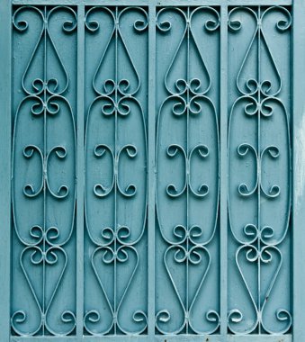 Curved steel pattern on door clipart