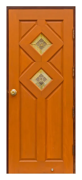 Porta de madeira estilo tailandês — Fotografia de Stock