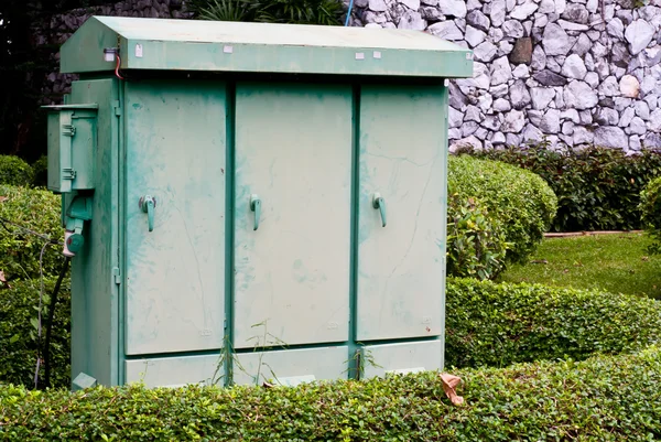 stock image Electric substation cabinet in park