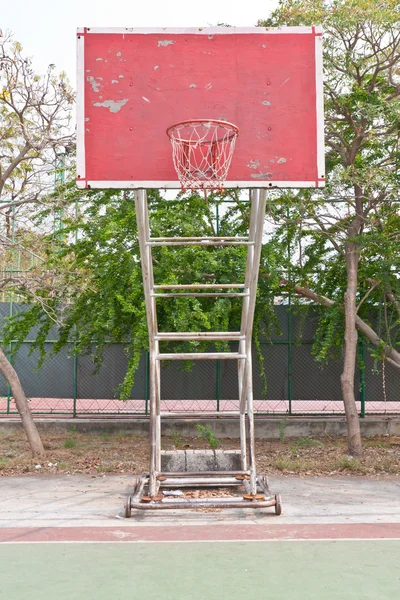 stock image Red wooden basketball goal