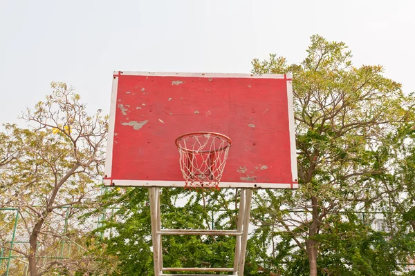 stock image Red wooden basketball goal