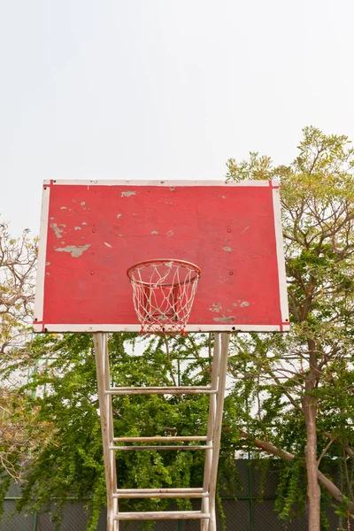 stock image Red wooden basketball goal