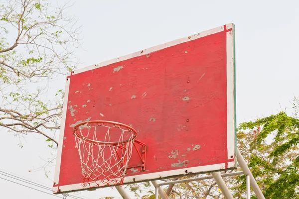 stock image Red wooden basketball goal