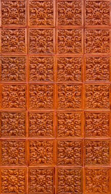 Orange brown thai pattern tile clipart