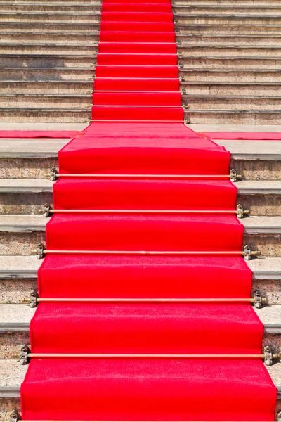 stock image Red carpet way on staircase