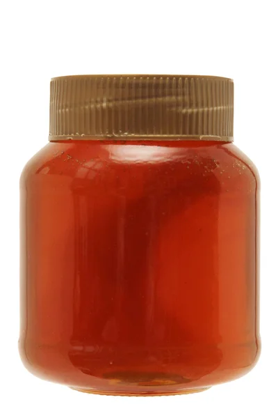 L'unico vaso di vetro chiuso con miele — Foto Stock