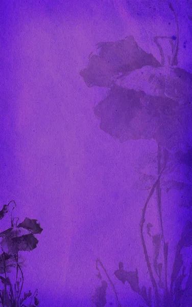 Grunge blue background with flower — Stock Photo, Image