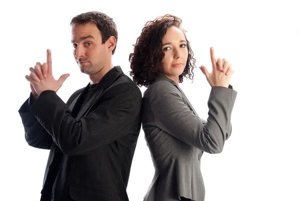 Boy and girl as agents — Stock Photo, Image