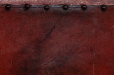 Old weathered leather tacked clipart