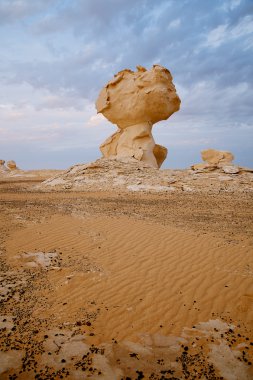 The limestone formation rocks in the White Desert, Egypt clipart