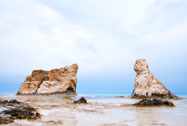 Cleopatra's beach famous rocks near Marsa Matruh, egypt clipart