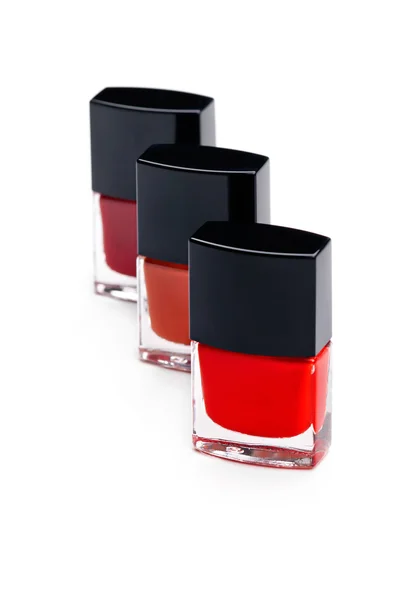 Three nail polish bottles, closeup shot — Stock Photo, Image