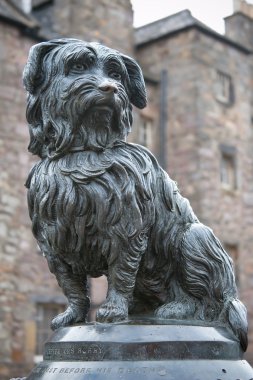The statue of Greyfriars Bobby, a famous Terrier, in Edinburgh, clipart