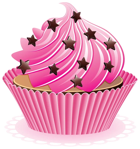 Pink cupcake ⬇ Vector Image by © dmstudio | Vector Stock 6408254