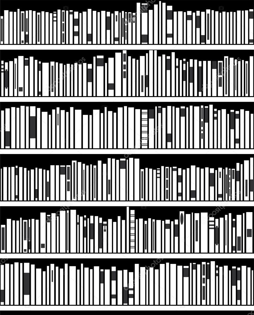 Vector abstract black and white bookshelf — Stock Vector © dmstudio