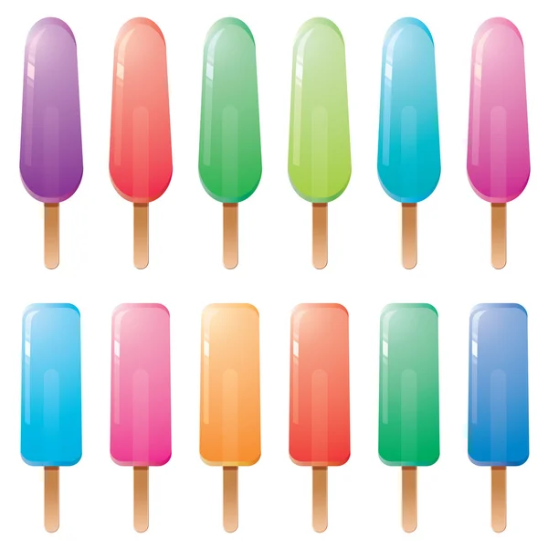 Paleta de hielo doble | paletas de hielo aislado — Vector de stock