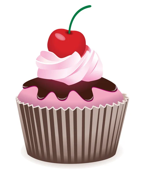 Cupcake With Cherry — Stock Vector © adamson #5353406