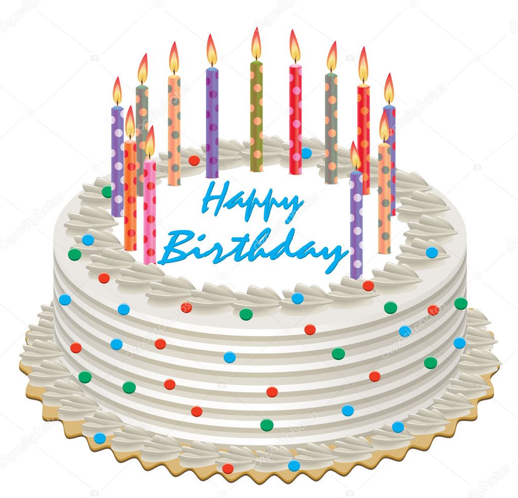 Vector Birthday Cake Stock Vector Image By C Dmstudio