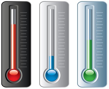 Vector set of thermometers