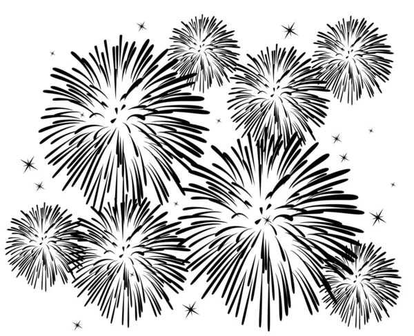 Vector black and white fireworks — Stock Vector © dmstudio #8540440