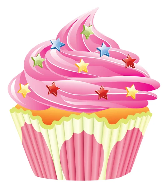 Pink cupcake ⬇ Vector Image by © dmstudio | Vector Stock 6408254