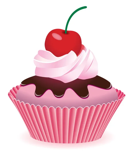 Cupcake With Cherry — Stock Vector © adamson #5353406