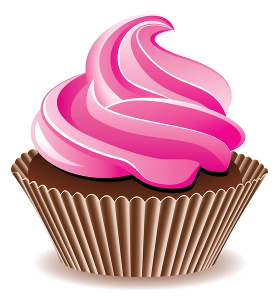 Pink cupcake ⬇ Vector Image by © dmstudio | Vector Stock 6408254