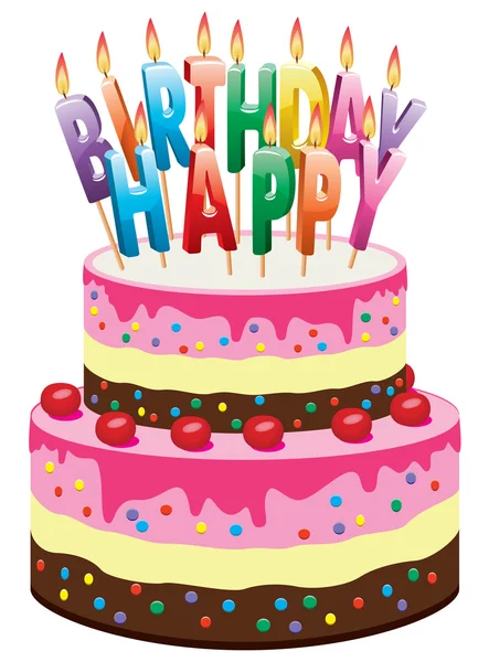 Vector birthday cake — Stock Vector © dmstudio #9859203