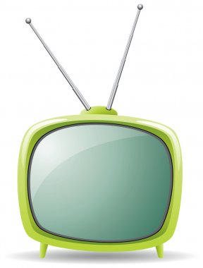 Vector green retro tv set